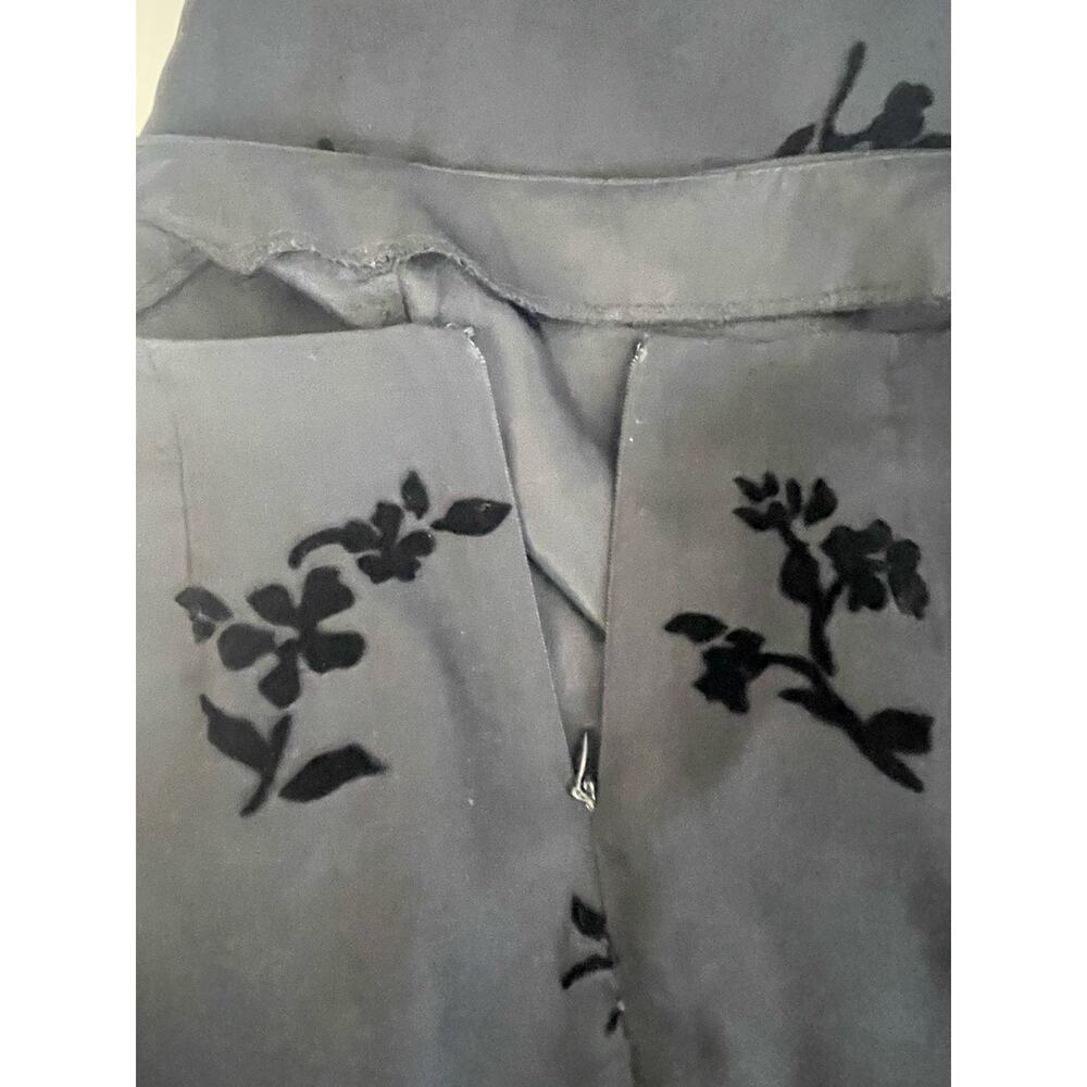 Vintage USA Made Laura Ashley Velvet Flowers Long Black Skirt Size 10 - Picture 10 of 10